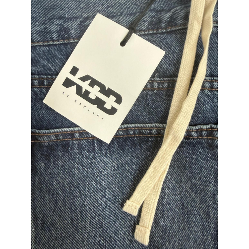 KBB by KAHLANA Women's Mid-Rise Barrel Leg 'The Lynnox Jean' - Dark Wash 22 - Picture 5 of 5